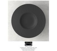 Villeroy & Boch – Assiette à pâtes Manufacture Rock Ø28 cm Noir, micro-ondes & lave-vaisselle