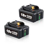 MANUFER Lot de 2 batteries de rechange BL1850B 5,0 Ah pour Makita 18 V avec indicateur LED compatible avec batterie Makita BL1860 BL1860B BL1850 BL1840 BL1830 BL1820
