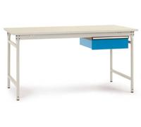Manuflex BB5231.0002 Table dappoint complète BASE stationnaire avec plaque en mélamine + plateau à tiroir simple, L x P x H : 1000 x 800 x 780 mm gris clair