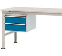 Manuflex ZB4512.0002 Châssis fixe, hauteur utile 300 mm avec 2 tiroirs. Pour une profondeur de table de 800 mm