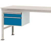 Manuflex ZB4563.0002 Châssis fixe, hauteur utile 300 mm avec 2 tiroirs. Pour profondeur de table 1000 mm