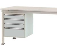 Manuflex ZB4812.7035 Châssis fixe, hauteur utile 500 mm avec 4 tiroirs. Pour une profondeur de table de 800 mm