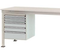 Manuflex ZB4914.7035 Châssis fixe, hauteur utile 500 mm avec 6 tiroirs. Pour une profondeur de table de 1200 mm