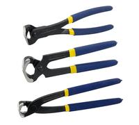 MANUFORE Jeu de 3 Pinces Tenailles - 200 mm (8") Tenaille de Menuisier, Pince Coupante de Devant, Tenaille Russe - Poignée Antidérapante pour Arracher les Clous ou Couper les Fils