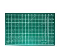 MANUFORE Tapis de découpe A3 autoguérissant double-face 45 x 30 cm - vert, 5 couches en PVC, avec repères en cm/pouces - idéal pour couture, quilting, scrapbooking et loisirs créatifs