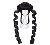 MANUKS Perruque Anime Cosplay pour Celestia Ludenberg Perruque,Long Curly Black Perruque Cheveux synthétiques,Halloween Costume Cosplay,pour Fête Carnaval Noël