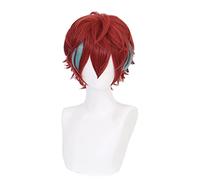 MANUKS Perruque Anime Cosplay pour Doppo Kannonzaka Perruque,Short Red Blue Perruque Cheveux synthétiques,Halloween Costume Cosplay,pour Fête Carnaval Noël
