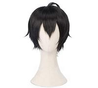 MANUKS Perruque Anime Cosplay pour Ichiro Yamada Perruque,Short Black Perruque Cheveux synthétiques,Halloween Costume Cosplay,pour Fête Carnaval Noël