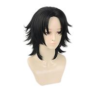 MANUKS Perruque Anime Cosplay pour Jiro Yamada Perruque,Short Black Perruque Cheveux synthétiques,Halloween Costume Cosplay,pour Fête Carnaval Noël