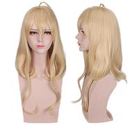 MANUKS Perruque Anime Cosplay pour Kaede Akamatsu Perruque,Long Yellow Perruque Cheveux synthétiques,Halloween Costume Cosplay,pour Fête Carnaval Noël