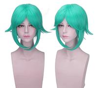MANUKS Perruque Anime Cosplay pour Phosphophyllite Perruque,Short Green Perruque Cheveux synthétiques,Halloween Costume Cosplay,pour Fête Carnaval Noël