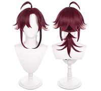MANUKS Perruque Anime Cosplay pour Shikanoin Heizou Perruque,Red Ponytail Perruque Cheveux synthétiques,Halloween Costume Cosplay,pour Fête Carnaval Noël