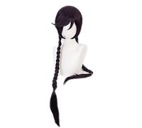 MANUKS Perruque Anime Cosplay pour Touko Fukawa Perruque,Long Braids Dark Purple Perruque Cheveux synthétiques,Halloween Costume Cosplay,pour Fête Carnaval Noël