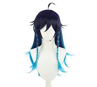 MANUKS Perruque Anime Cosplay pour Venti Perruque,Blue Gradient Long Perruque Cheveux synthétiques,Halloween Costume Cosplay,pour Fête Carnaval Noël
