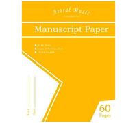 Manuscript Paper 60 Pages 8.5x11 Bass & Treble Clefs For Piano & Composing - Mango