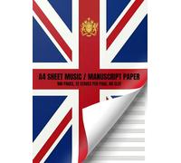 Manuscript Paper | UNION JACK EDITION | Staff Paper | Music Paper | Blank Sheet Music Notebook | 100 Pages | No Clef | 12 Staves per Page: A4 Size (210mm x 297mm)