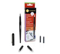 MANUSCRIPT Scribe Lot de stylos de calligraphie traditionnels avec 3 pointes hautement polies pour une livraison fluide de l'encre (gaucher)