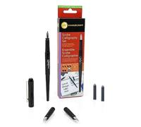 MANUSCRIPT Scribe Lot de stylos de calligraphie traditionnels avec 3 pointes hautement polies pour une livraison fluide de l'encre (droitier)