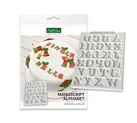 Manuscrit Alphabet Moule en silicone pour décoration de gâteaux, travaux manuels, cupcakes, sugarcraft, bonbons, fabrication de cartes et argile, approuvé par des aliments, fabriqué au Royaume-Uni