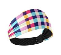Manuscrit vichy coloré antidérapant pour femme, bandeau élastique tendance pour le tennis, le maquillage, le sport, le football