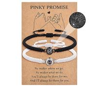 MANVEN 2PCS Bracelet Couple Cadeau Couple Projection 100 Langues de Je t'aime Assorti Amoureux Amulette Cadeaux pour Petit Ami Petite Amie Maris Saint Valentin Anniversaires Noël