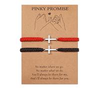 MANVEN Bracelet Couple Cadeau Couple Bracelet Assorti Petite Amie Couple Mère Fille Sœurs Croix Fête des mères Saint-Valentin Noël Anniversaire Amoureux pour Lui et Elle Femme Homme
