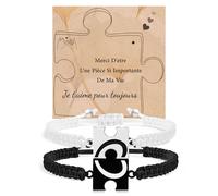 MANVEN Bracelet Couple Cadeau Couple Saint Valentin Anniversaire Noël Pour Lui Elle Bracelet Amoureux pour 2 Bresilien Homme Femme Amis Amies Maris Épouses
