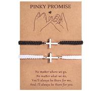 MANVEN Bracelet couple Croix Bracelet assorti tricoté à la main Cadeaux Copain Petite Amie Lui et Elle Femmes Hommes Filles Garçons Familles Cadeaux d'anniversaire