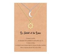MANVEN Cadeau d'amitié Sœurs Mère Fille Amitié Femme Bff Meilleur Ami Collier Soleil et Lune Cadeaux D'anniversaire Fête des Mères Anniversaire Jour de Noël Femmes Adolescentes