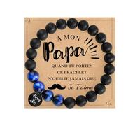 MANVEN Cadeau Papa Fête des Pères Bracelet Fete des Pere Bracelet Beau Papa Idée Cadeau Anniversaire Noël Homme 30 40 50 60 Ans Pierre Naturelle