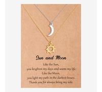 MANVEN Collier d'amitié Collier Soleil et Lune Collier Amitié Fille Femme Bff Cadeau pour 2 Sœurs Meilleur Ami Mère Fille Cadeaux Anniversaire Jour de Noël Femmes Adolescentes Couple