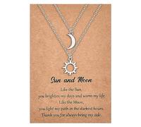 MANVEN Collier Soleil et Lune Colliers Meilleur Ami Cadeau de l'amitié Cadeaux Amis Sœurs Femmes Maman Filles Couple Mère Fille D'anniversaire Fete des Meres Noël Argent