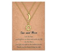 MANVEN Collier Soleil et Lune Colliers Meilleur Ami Cadeau de l'amitié Cadeaux Amis Sœurs Femmes Maman Filles Couple Mère Fille D'anniversaire Fete des Meres Noël Or