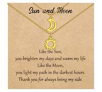 MANVEN Collier Soleil et Lune Colliers réglable pour meilleur ami Chaîne en Or Bijoux de l'amitié Cadeaux pour les amis Sœurs Femmes Filles