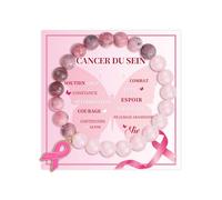 MANVEN Octobre Rose Bracelet Octobre Rose Accessoires 2025 Sensibilisation au Cancer du Sein avec Cadeau pour Femme Amis Famille Collègues Idee Original Cadeaux Bracelet Perlé Rouge