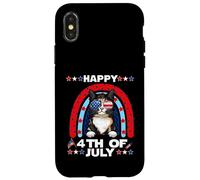 Manx Cat Happy 4th of July Patriotic American Cats Lovers Coque pour iPhone X/XS