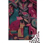 Many Chats in The Jungle,Puzzles pour Adultes 38x26cm/1000pcs,Jeux De Défi
