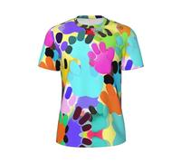 Many Colorful Dog Paw T-shirt à manches courtes en maille pour homme