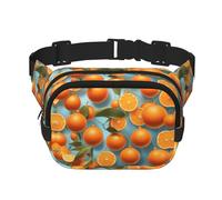 Many Delicious Oranges Sac banane carré double couche - Sac banane unisexe partout pour la course, les voyages, la randonnée, le fitness, noir, taille unique, Noir/blanc, One Size