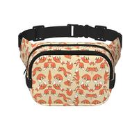 Many foxes Print Trendy pack crossbod Square Double Layer Sac banane de voyage et entraînement accessoire, noir, taille unique