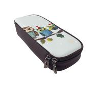 Many Frogs Sing on The Branches Summer Butterflies Trousse à rabat en cuir imprimé - Organiseur multifonction pour l'école, le bureau et les voyages, Chouettes de Noël sur une branche, Taille unique