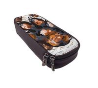 Many Frogs Sing on The Branches Summer Butterflies Trousse à rabat en cuir imprimé - Organiseur multifonction pour l'école, le bureau et les voyages, Motif pattes de chien., Taille unique, Cartable