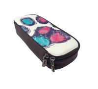 Many Frogs Sing on The Branches Summer Butterflies Trousse à rabat en cuir imprimé - Organiseur multifonction pour l'école, le bureau et les voyages, Pattes de chien mignonnes colorées, Taille unique