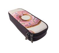 Many Frogs Sing on The Branches Summer Butterflies Trousse à rabat en cuir imprimé - Organiseur multifonction pour l'école, le bureau et les voyages, Donut, Taille unique, Cartable