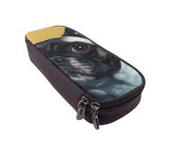 Many Frogs Sing on The Branches Summer Butterflies Trousse à rabat en cuir imprimé - Organiseur multifonction pour l'école, le bureau et les voyages, Carlin mignon., Taille unique, Cartable