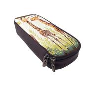 Many Frogs Sing on The Branches Summer Butterflies Trousse à rabat en cuir imprimé - Organiseur multifonction pour l'école, le bureau et les voyages, Jolies girafes sauvages, Taille unique, Cartable