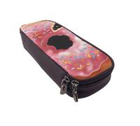 Many Frogs Sing on The Branches Summer Butterflies Trousse à rabat en cuir imprimé - Organiseur multifonction pour l'école, le bureau et les voyages, Imprimé beignets, Taille unique, Cartable