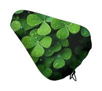 Many Green Clover Housse de coussin de siège de vélo rembourrée douce et confortable pour homme et femme - Housses de selle de vélo de route avec cordon de serrage - Coussin de remplacement pour VTT