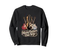Many Guitars One Wife Guitarist Quote Music Lover Sweatshirt