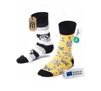 Many Mornings Chaussettes Dépareillées Drôles Unisex Raccoon Bandit Motif Raton Laveur Chaussettes Colorées Taille 39-42 Coton Confort Idée Cadeau